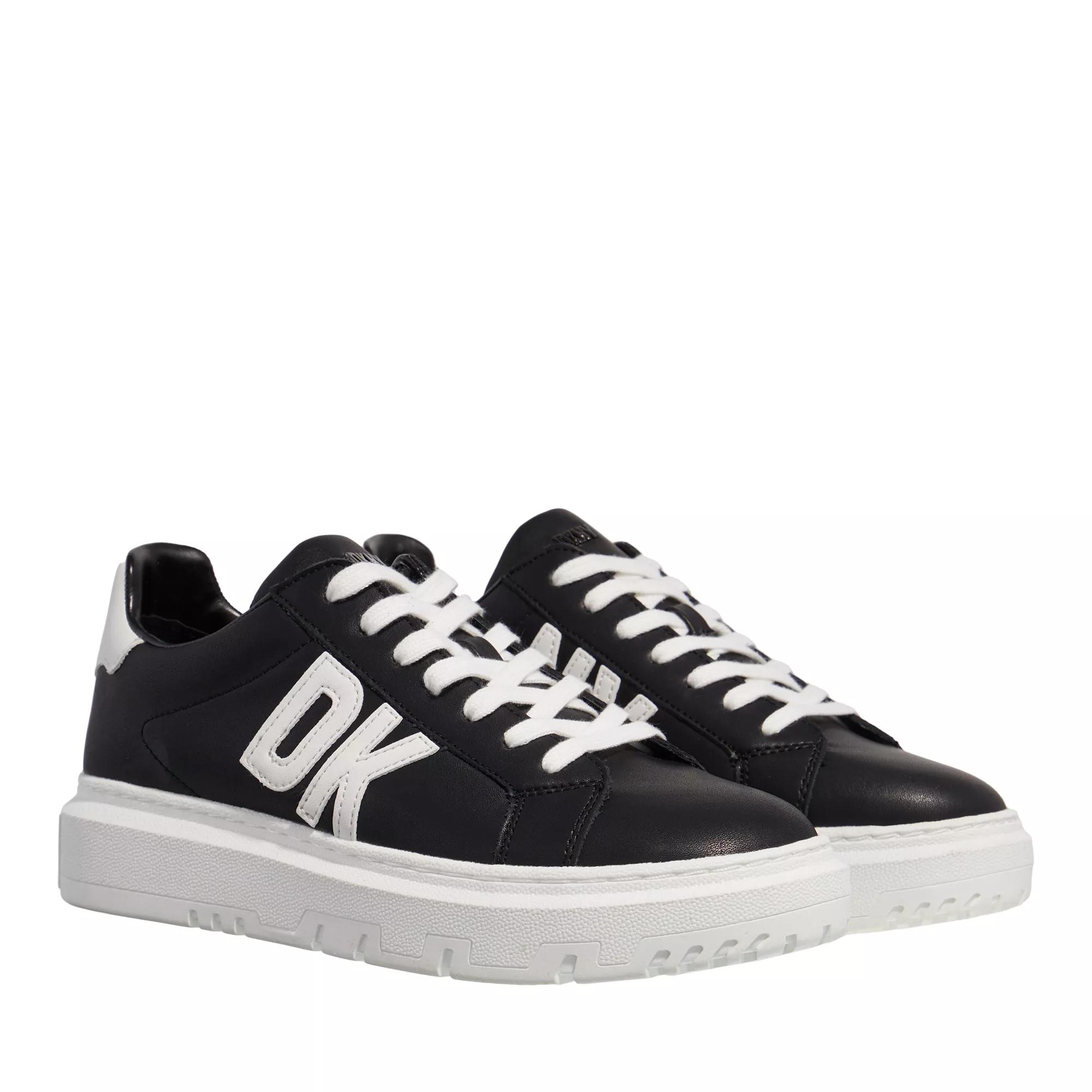 DKNY Marian Lace Up Sneaker Black Bright White Low Top Sneaker