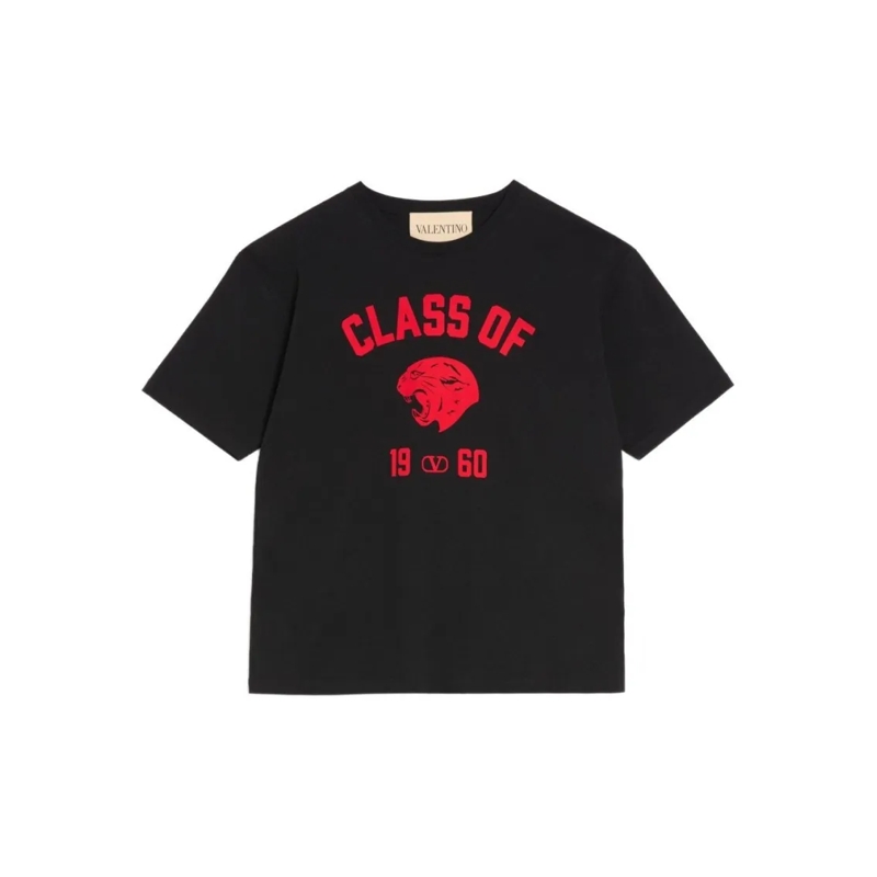 Valentino Garavani T-shirt Graphic Print T-Shirt With Roaring Panther Design Black