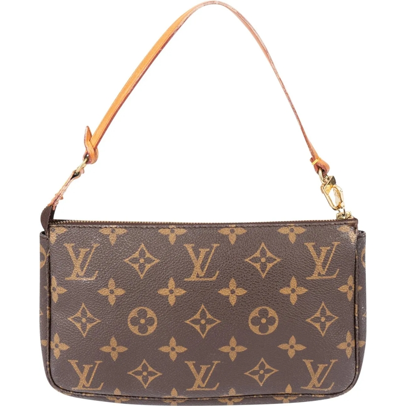 Louis Vuitton Schultertasche Louis Vuitton Canvas Monogram Pochette Accessoire  braun