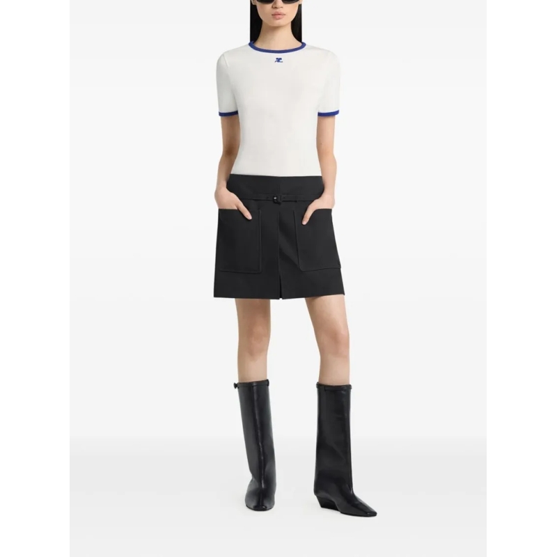 Courrèges T-Shirt Fitted White T-Shirt White(Image 5)