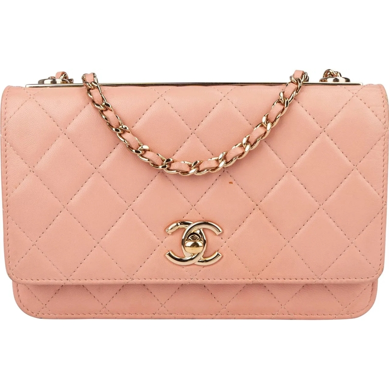 Chanel Sac à bandoulière Chanel Quilted Lambskin Trendy CC Wallet On Chain  rose