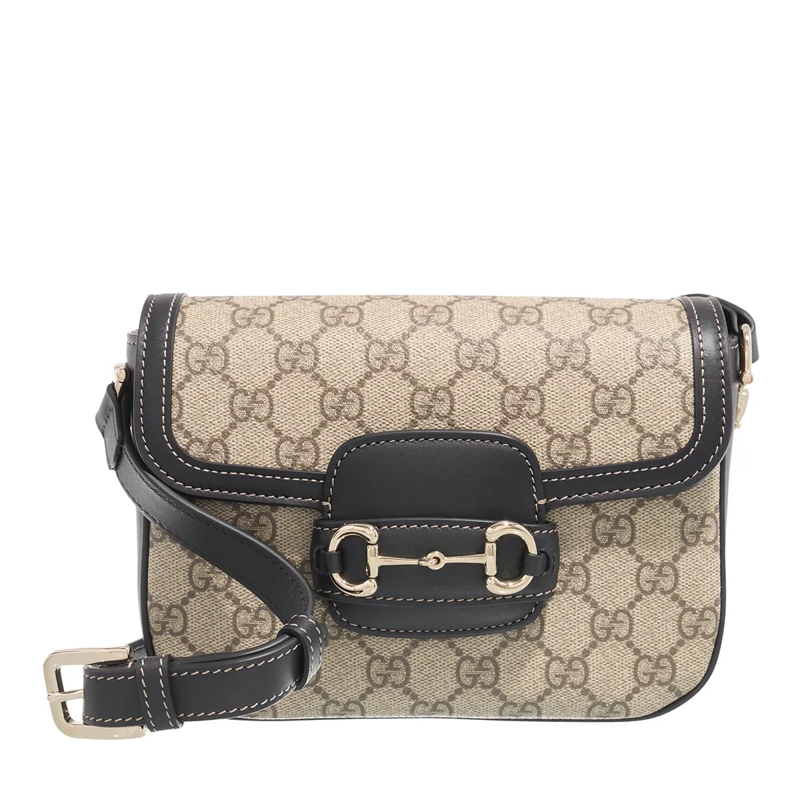 Gucci Crossbody Bag Horsebit 1955 Soft Beige Black