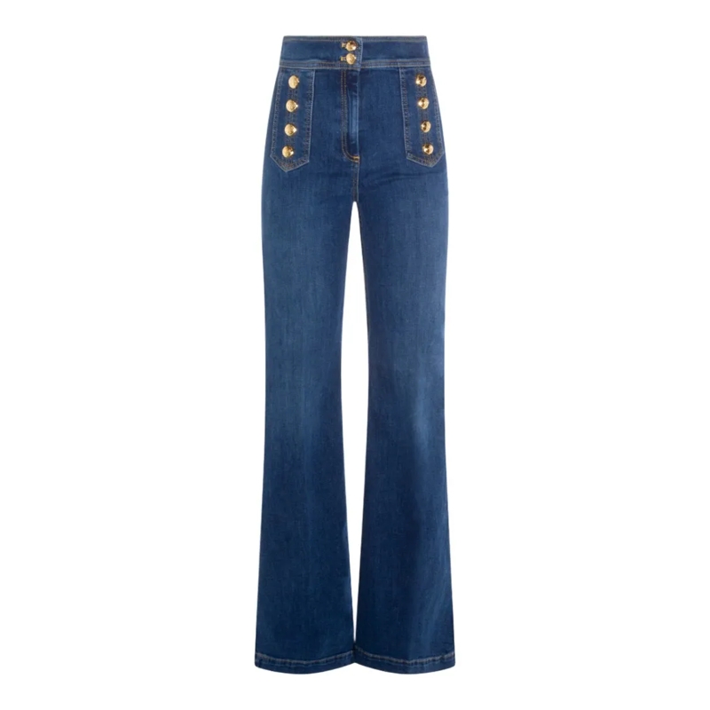 Elisabetta Franchi Jeans Tailored Fit Jeans With Mid-Rise Waist And Straigh Blue