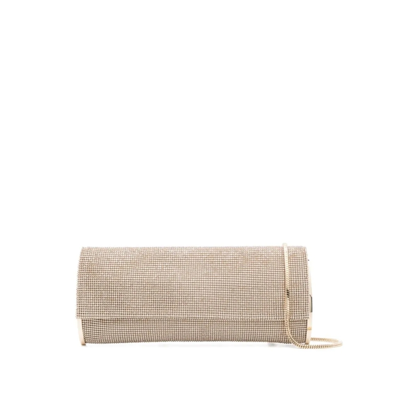 Benedetta Bruzziches Clutch Sand Crystal Mesh Clutch Neutrals
