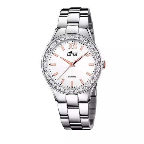 Lotus 316L Stainless Steel Watch Bracelet Silver/White Quartz Horloge