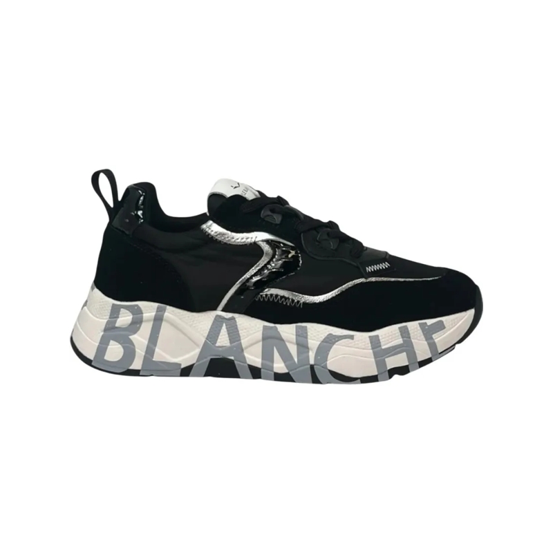 Voile Blanche Lage-top sneaker Suede And Mesh Black Sneakers Black