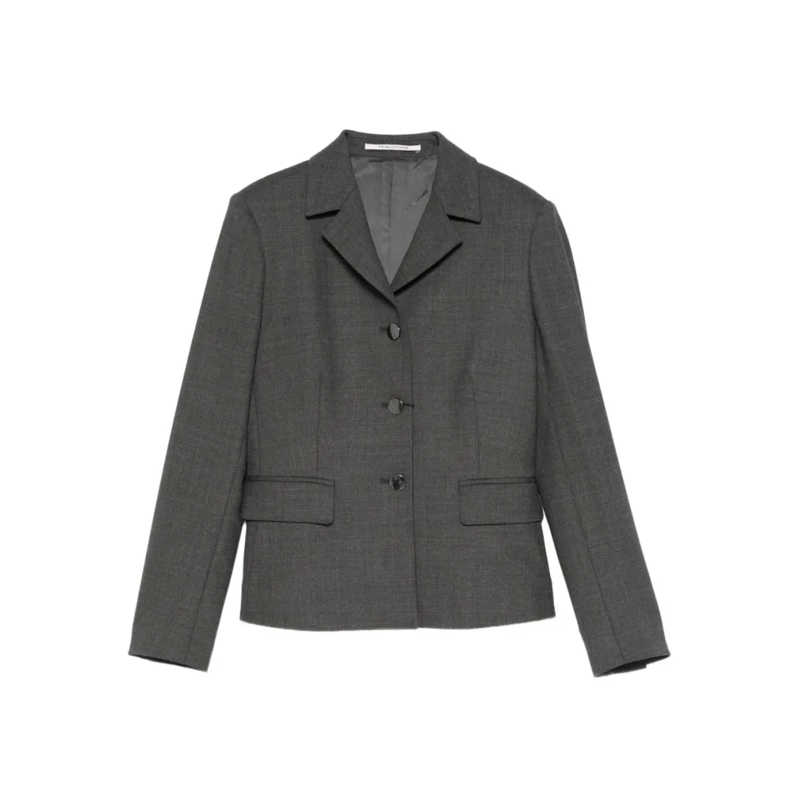 Tagliatore Blazer Tailored Gray Jacket With Notched Collar Grey