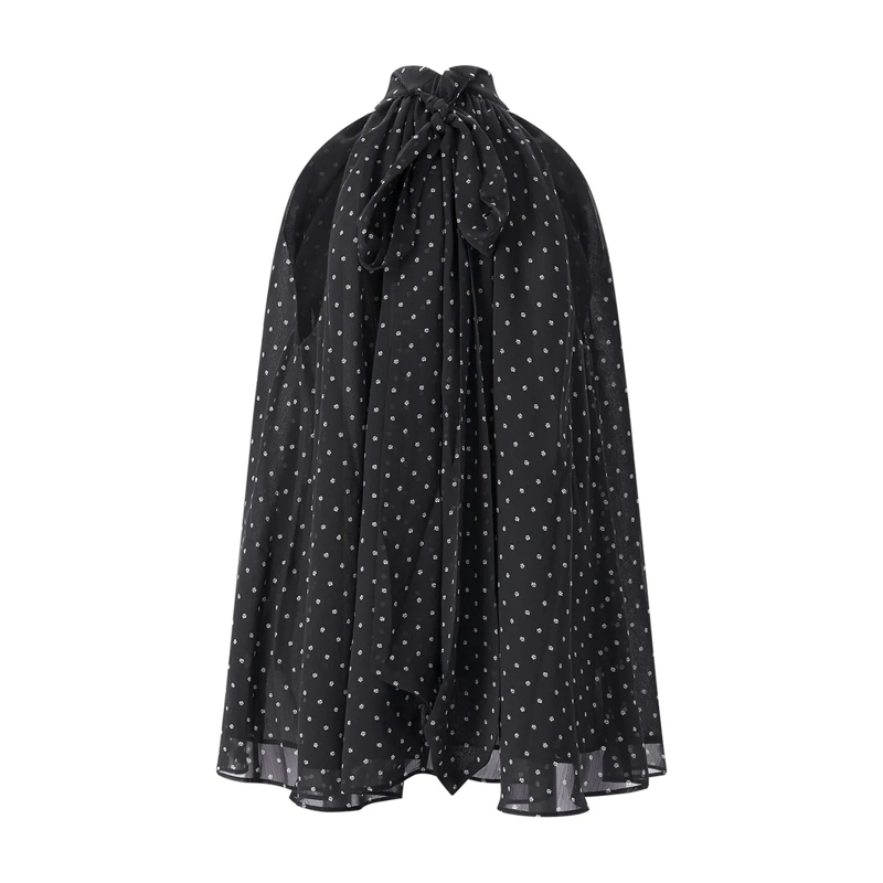 Rotate Top Neckholder Top mit Blumenprint schwarz(Image 2)