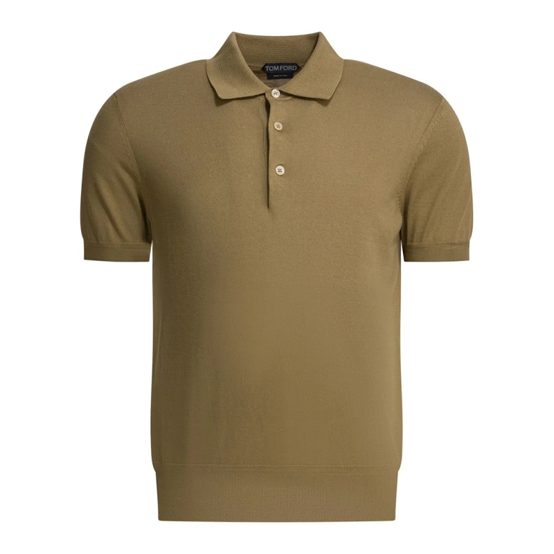 Tom Ford Polohemd Cotton Knit Polo Shirt Brown