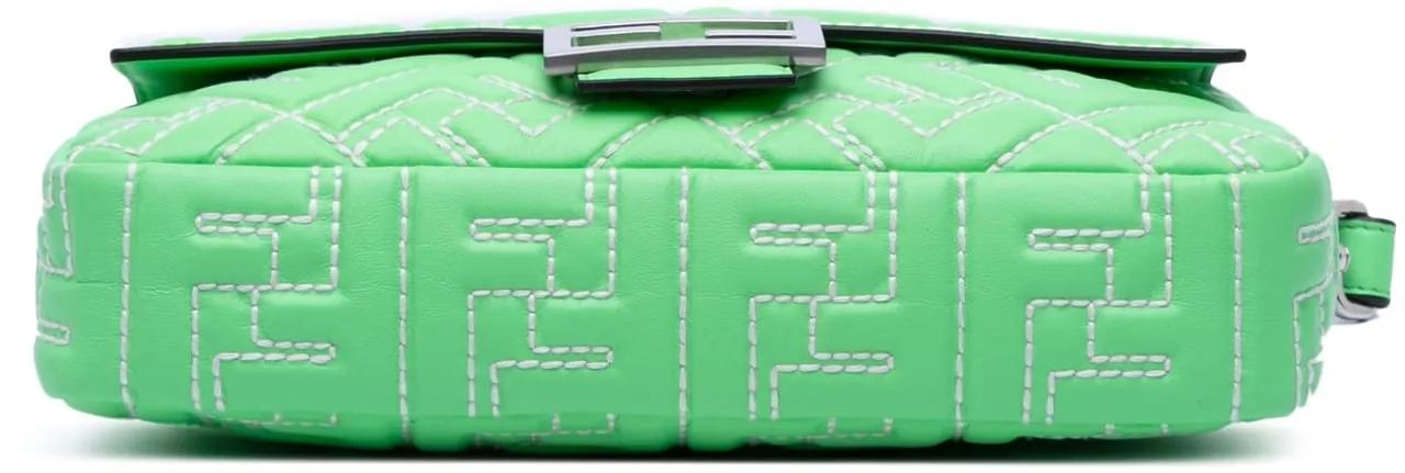 Thumbnail - Fendi Hobo Bags - Zucca Embossed Stitched Leather Baguette Satchel - Gr. unisize - in Grün - für Damen
