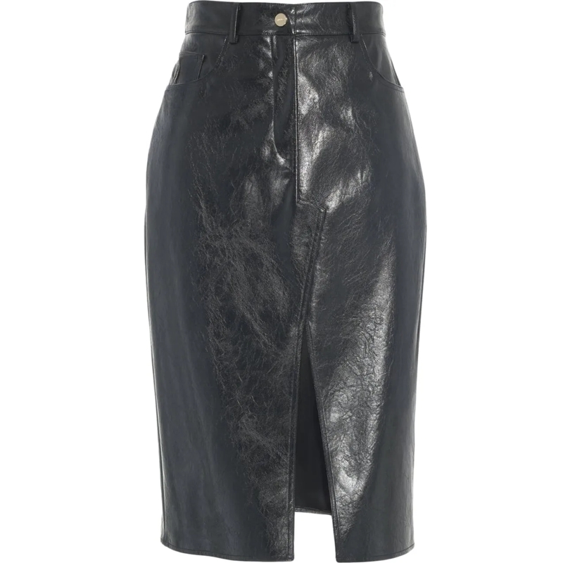 LIU JO Jupe midi Faux leather midi skirt schwarz
