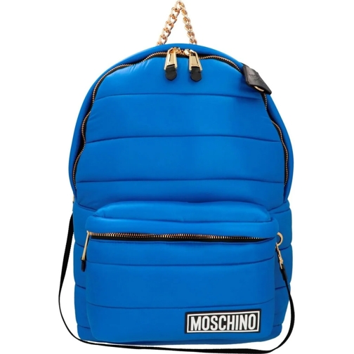 Moschino Rugzak Quilted Hooded Backpack blau