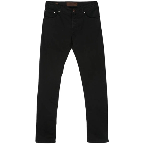 Handpicked Jeans Black Cotton Blend Orvieto Trousers Black