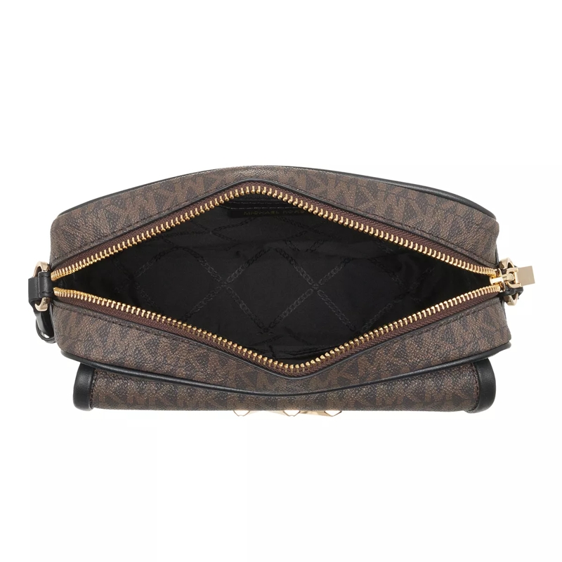 MICHAEL Michael Kors Crossbody Bag Parker Medium Chain Swag Camera Crossbody Brown Blk(Image 5)