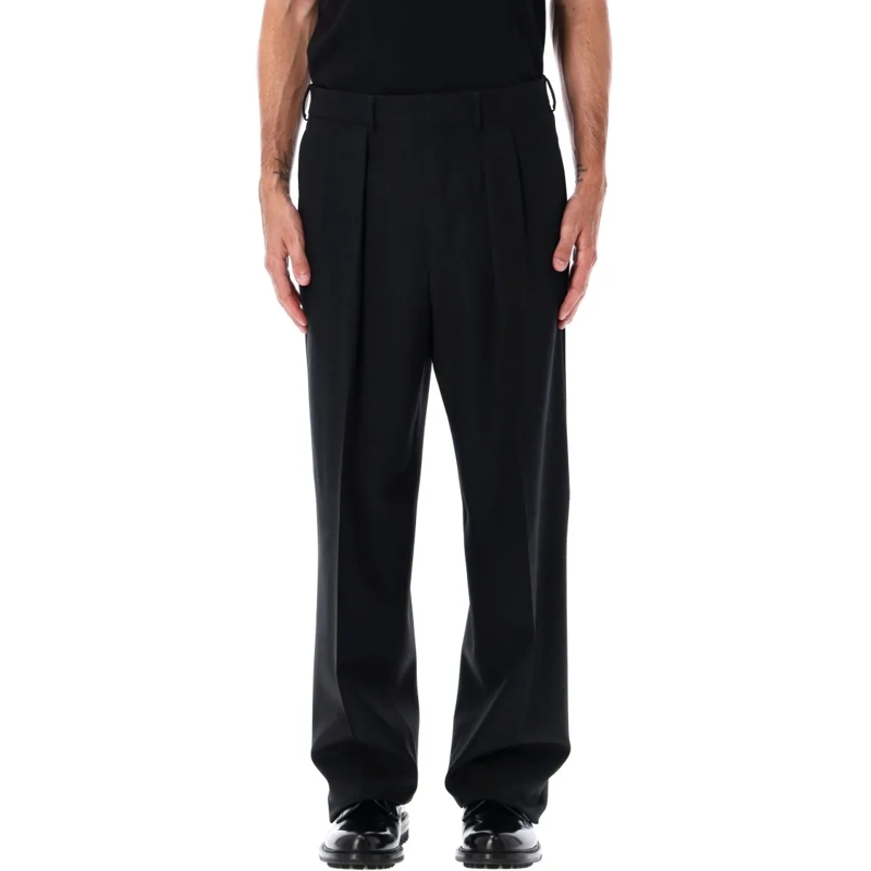 Tom Ford Anzugshose Wide Wool Double-Pleat Trousers Black
