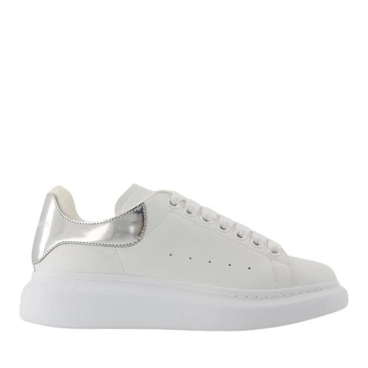 Oversized Sneakers Leather White Silver White sneaker basse