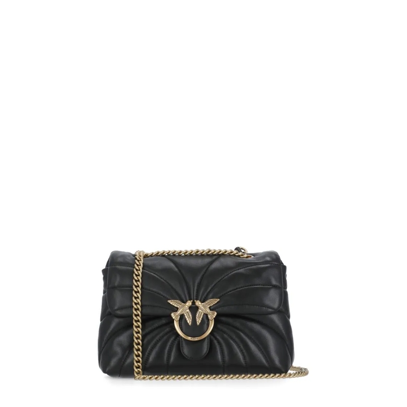 Pinko Schultertasche Love Puff Classic Cl Nero-Antique Gold