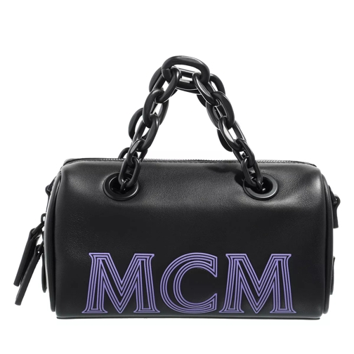 MCM Boston Bag In Chain Leather Black Mini Bag