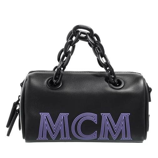 MCM Boston Bag In Chain Leather Black Mini Tas