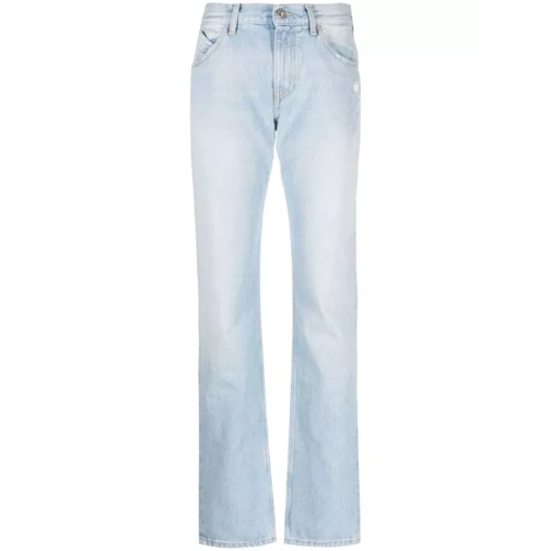 The Attico Sky Blue High-Waisted Straight-Leg Denim Jeans Blue Jeans mit geradem Bein