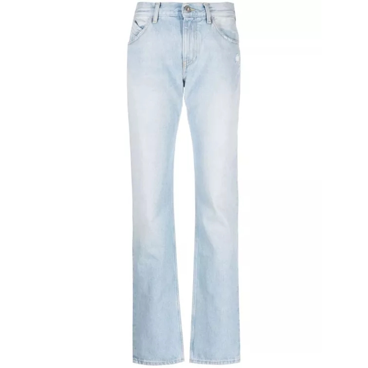 The Attico Sky Blue High Waisted Straight Leg Denim Jeans Blue