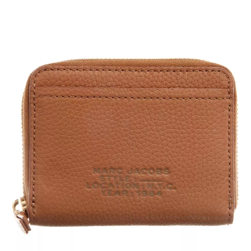 Marc Jacobs The Leather Zip Around Wallet Argan Oil Portemonnaie mit Zip-Around-Reißverschluss