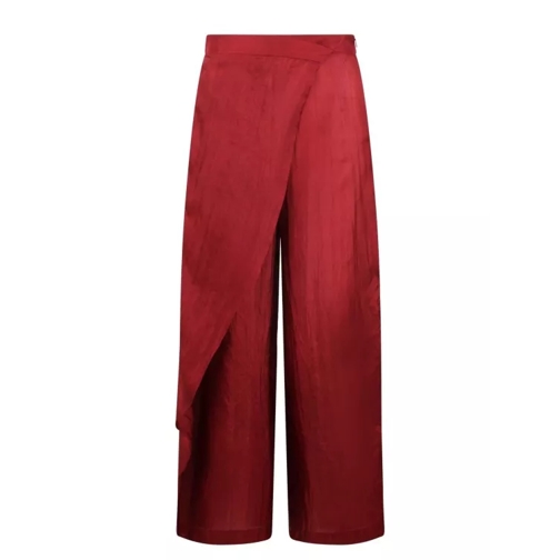 The Rose Ibiza Wrap Silk Trousers Red 