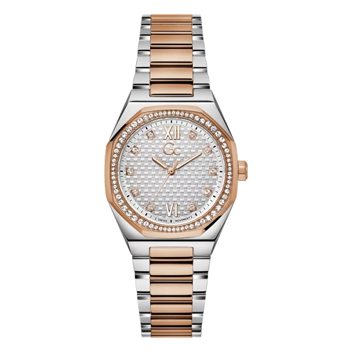GC Coussin Sleek Lady Silver & Rose Gold Quartz Horloge