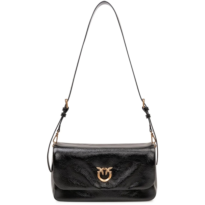 Pinko Schultertasche Borsa Click Soft Baguette con Patta schwarz(Image 2)