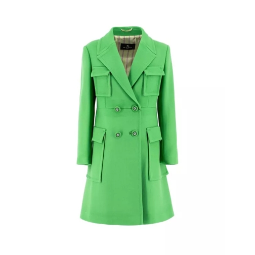Etro Green Slim Fit Coat Green 