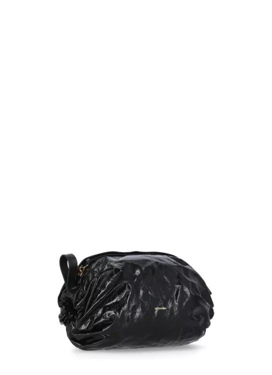 Jil Sander Shoppers Cushion Shoulder Bag in zwart