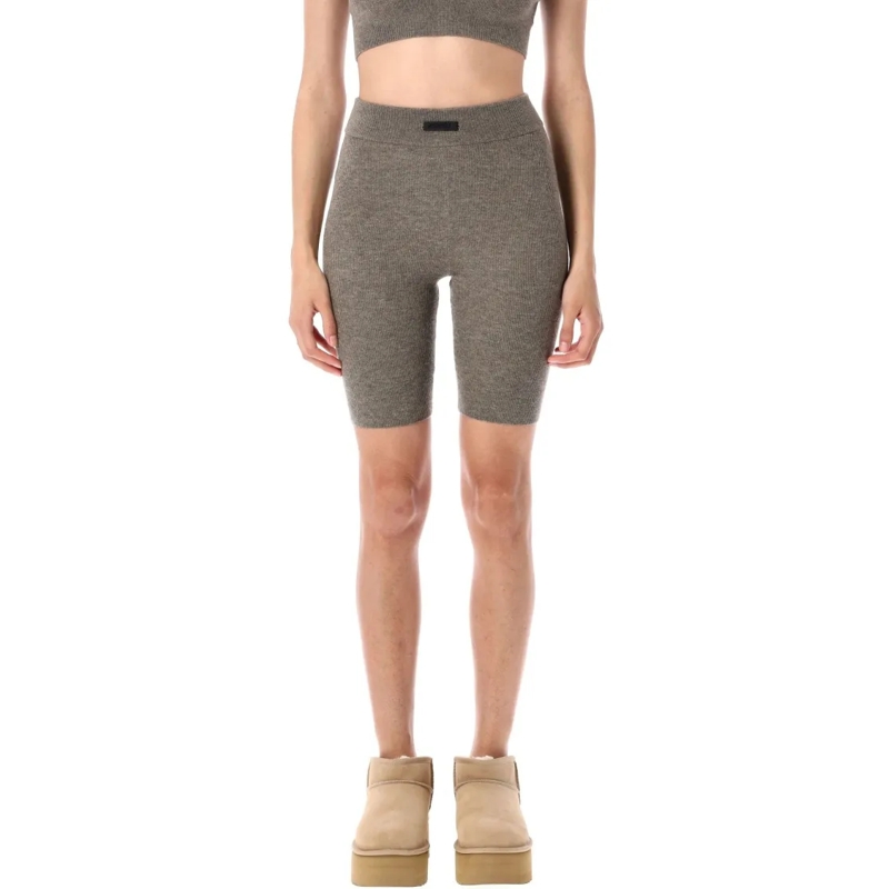 FEAR OF GOD Casual Shorts Knit Biker Shorts With Ribbed Texture Brown