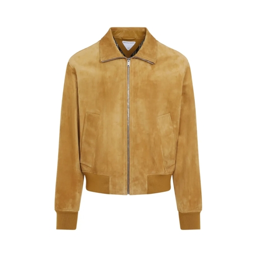 Bottega Veneta Suede Bomber Jacket Brown Bomberjackor