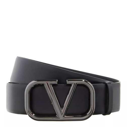 Valentino Garavani V Logo Belt Black Ledergürtel