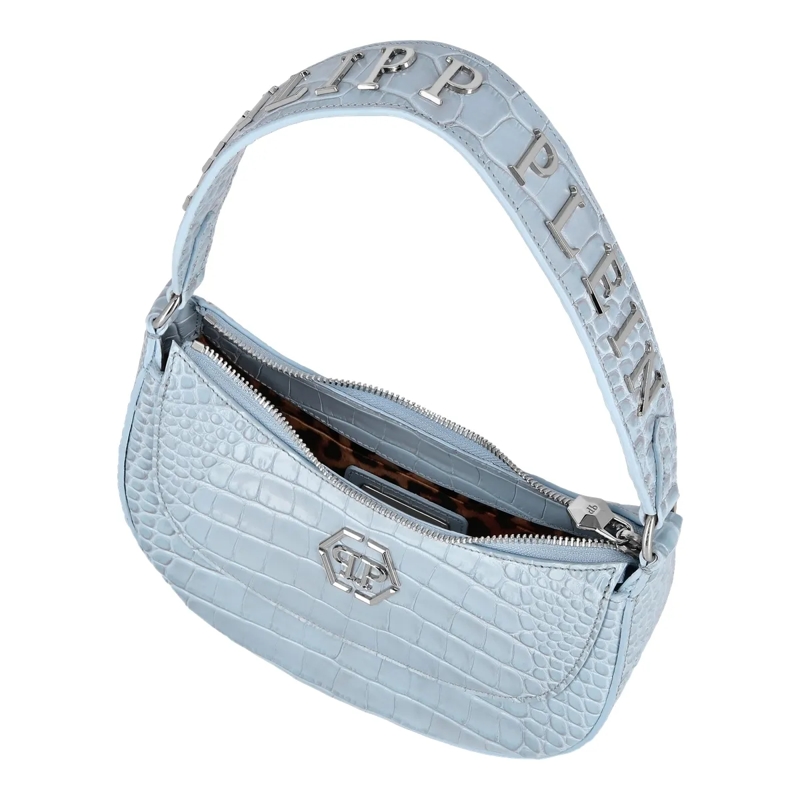 Philipp Plein Crossbody Bag Henkeltasche Crocco Print hell-blau(Image 3)