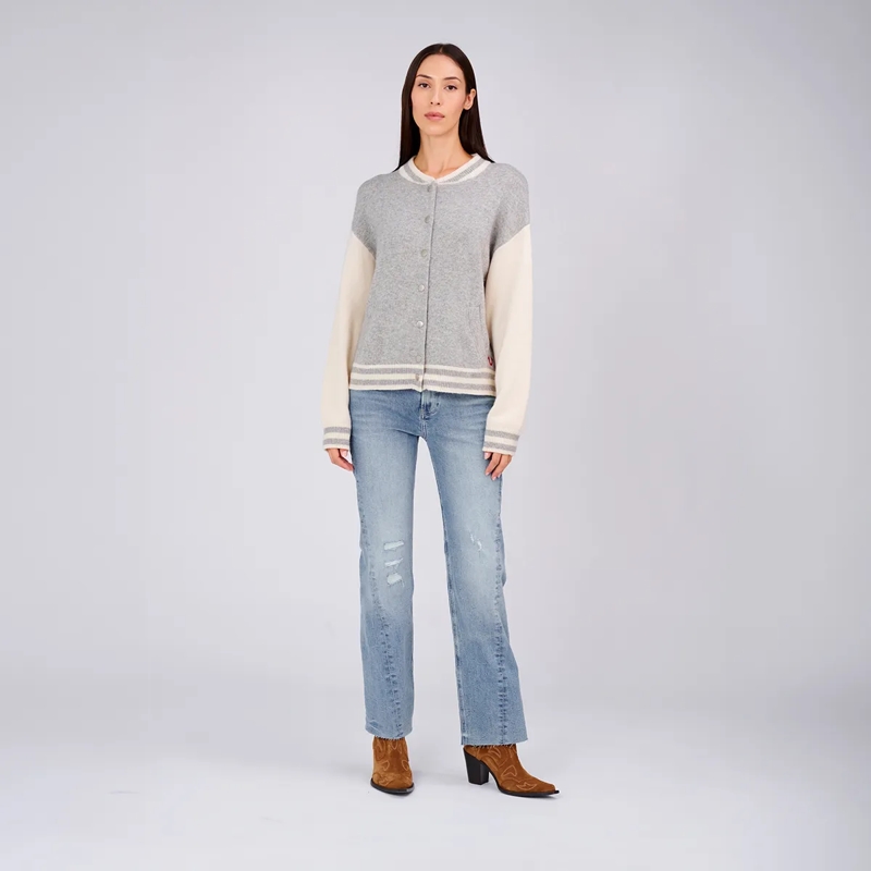 True Religion Strickjacke Strick Bomber-Jacke CHUNKY- Strick Bomberjacke- grau(Image 2)