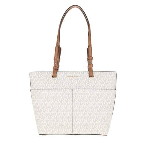 MICHAEL Michael Kors Bedford Medium Pocket Tote Bag Vanilla/Acorn Shopping Bag