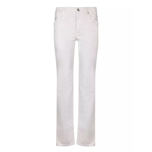 Brunello Cucinelli Slim Cotton Trousers White Slim Fit Jeans