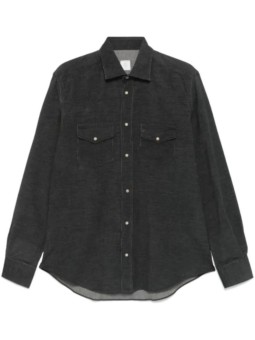 Thumbnail - Eleventy - Dark Grey Cotton Shirt - Größe 45 - grau