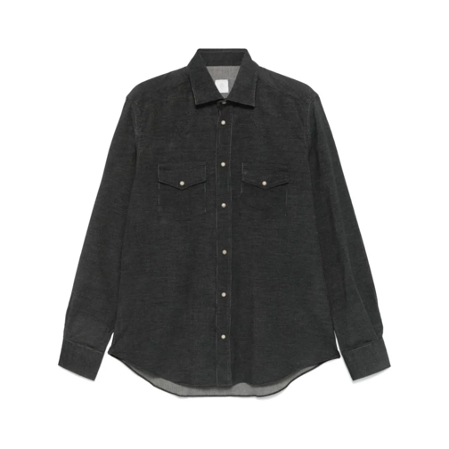 Eleventy Hemden Dark Grey Cotton Shirt Grey