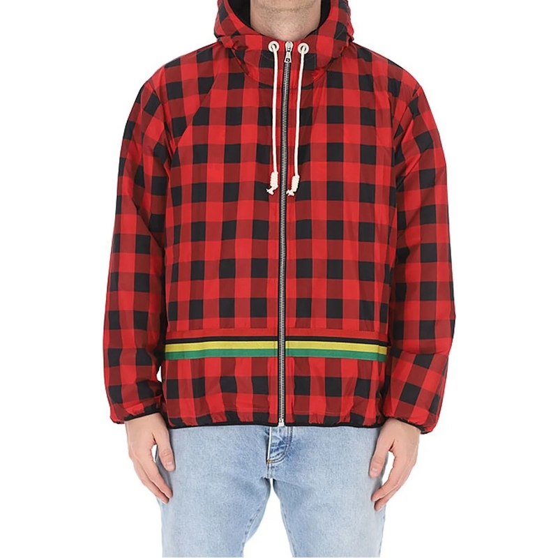Palm Angels Doudoune Palm Angels Checked Windbreaker Jacket rot(Image 2)
