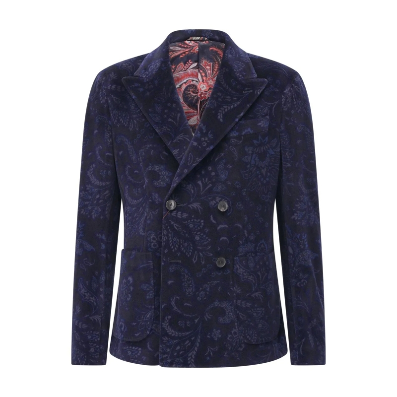 Etro Veste de costume Sakko aus Samt blau