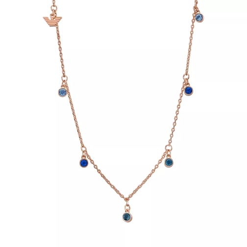 Emporio Armani Brass Station Necklace Rose Gold Korte Halsketting