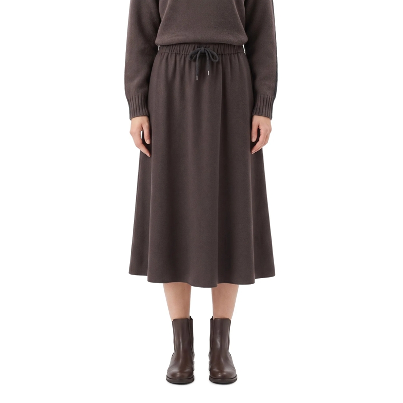Herno Maxirock Midirock Resort aus Flanell braun(Image 2)