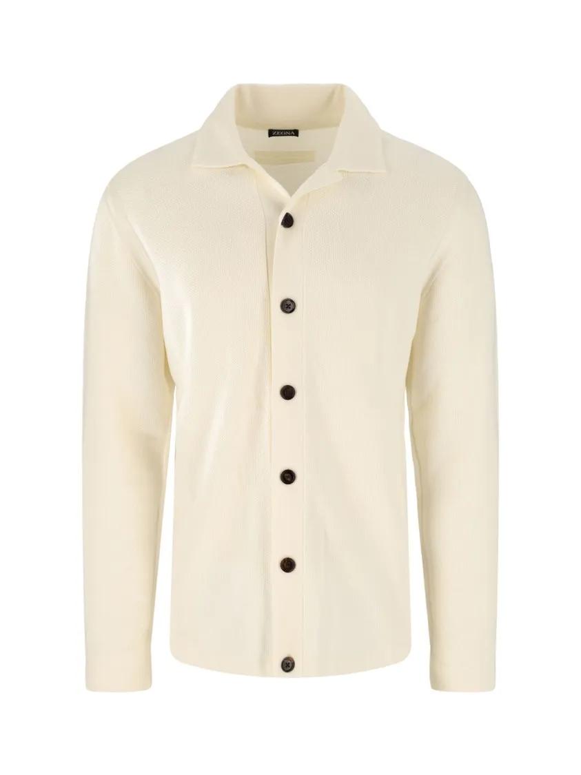 Thumbnail - Zegna - Knit Shirt - Cream - Größe 52 - beige