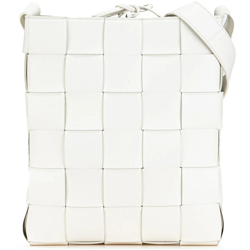 Bottega Veneta Sac à bandoulière Nappa Intrecciato Cassette Messenger weiß