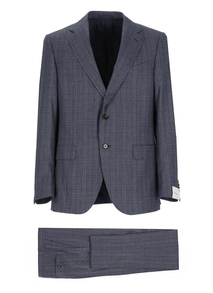 Thumbnail - Emanuela Caruso - Blue Wool Suit - Größe 48 - blau