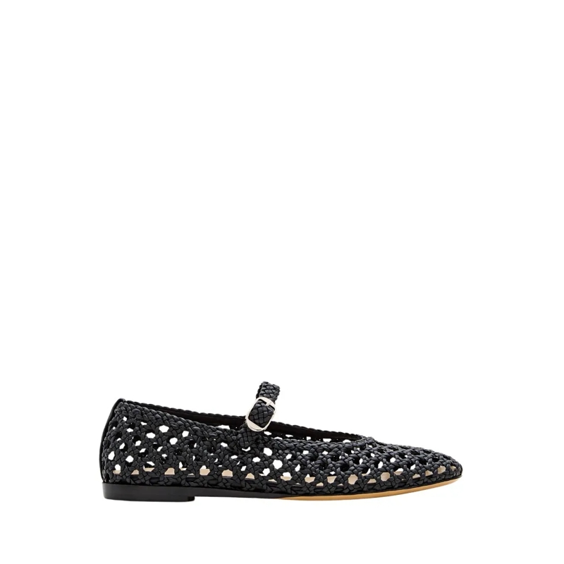 Le Monde Beryl Balletschoenen Mary Jane Woven Leather Black
