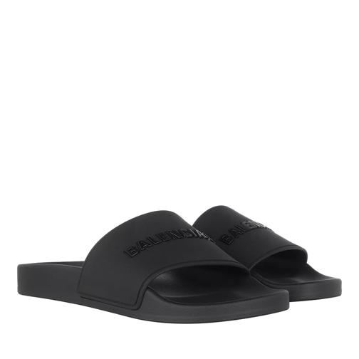 Balenciaga Slide Logo Sandals Black Slide
