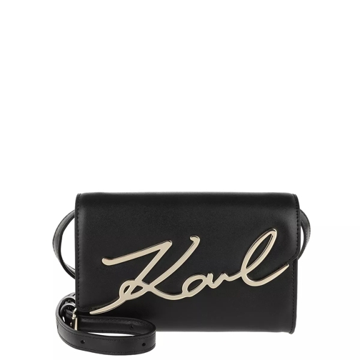 Karl Lagerfeld Signature Belt Bag Black Gold Leren Riem